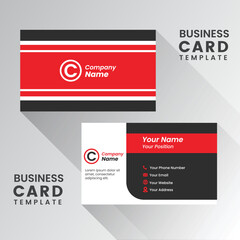 Wall Mural - Modern Red and Black Business Card - Creative and Clean Business Card Template.