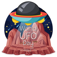 Wall Mural - World UFO Day Poster Design