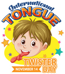 Wall Mural - International Tongue Twister Day Banner Design