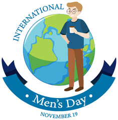 Sticker - International mens day for poster or banner design