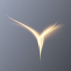 Aufkleber - Abstract wavy light effect. Bright movement of the line of light. Twinkling wave PNG vector.