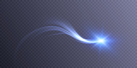 Aufkleber - Abstract wavy light effect. Bright movement of the line of light. Twinkling wave PNG vector.