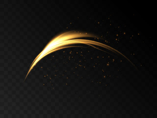 Aufkleber - Abstract wavy light effect. Bright movement of the line of light. Twinkling wave PNG vector.