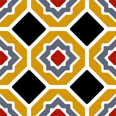Wall Mural - Seamless Cement Tile Design – Athangudi Tile, Moroccan tile, Chettinad Tile and Karaikudi Tile.