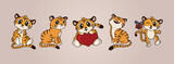 Fototapeta Pokój dzieciecy - Cute little tiger characters set