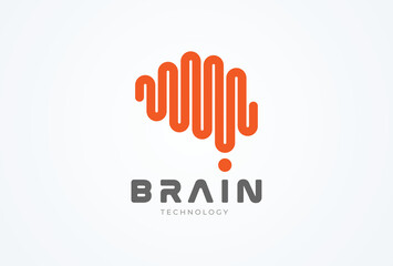 Brain Logo. modern brain logo with line style. flat design logo template. vector illustration