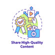 © bsd studio - Share high-quality content concept icon. Build trust on social media abstract idea thin line illustration. Isolated outline drawing