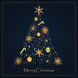 Card Template with Gold Shining Snowflakes. Sparkle light decoration. Bright shiny star design.Elegant
Christmas 