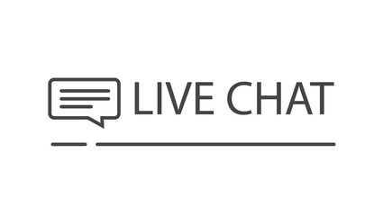 Wall Mural - live chat contact button icon lint art outline stroke element design with bubble speech image