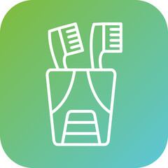 Sticker - Tooth Brushes Icon Style