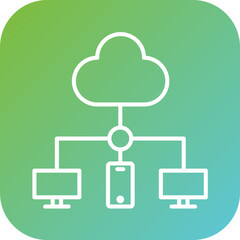 Wall Mural - cloud connection icon style