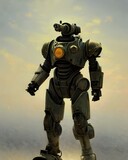 Fototapeta  - Post Apocalyptic alien armored robot 