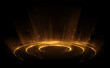 Abstract circle light lines with rays and sparks