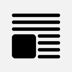 Layout icon in solid style, use for website mobile app presentation