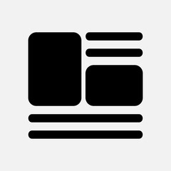 Layout icon in solid style, use for website mobile app presentation