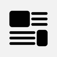 Layout icon in solid style, use for website mobile app presentation