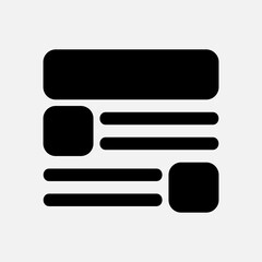Layout icon in solid style, use for website mobile app presentation