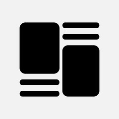 Layout icon in solid style, use for website mobile app presentation