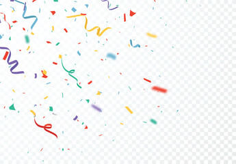 Wall Mural - colorful confetti isolated on transparent background