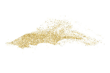 Wall Mural - Gold Glitter Texture Isolated On White. Goldish Color Sequins. Celebratory Background. Golden Explosion Of Confetti. Vector Illustration, Eps 10.