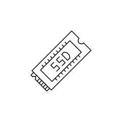 M.2 SSD  icon in line style icon, isolated on white background