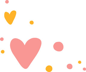 Doodle hearts dots composition shape