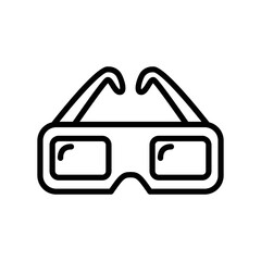 Poster - 3D movie glasses line icon vector graphic illustration