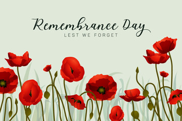 Remembrance day flat background concept illustration banner