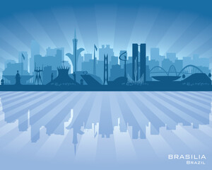 Wall Mural - Brasilia Brazil city skyline vector silhouette