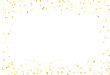 Border frame yellow gold glitter confetti isolated PNG