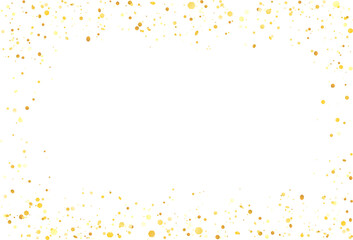 Wall Mural - Border frame yellow gold glitter confetti isolated PNG