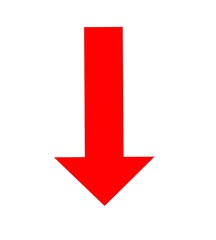 Poster - Red down arrow icon 