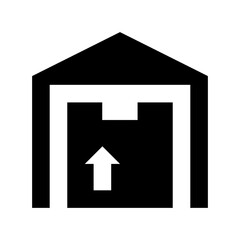 Sticker - Warehouse Flat Vector Icon 