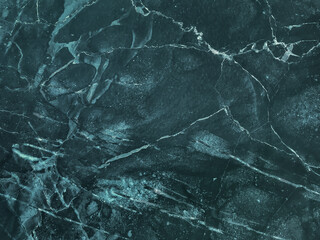 Wall Mural - texture of dark emerald cracked marble with lines pattern, macro background. navy blue stone backdro