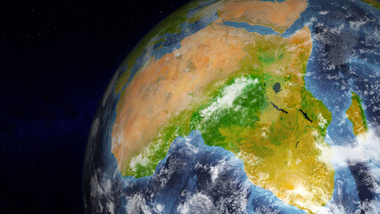 Poster - Realistic Earth globe focused on Africa