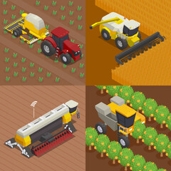 Poster - Modern Agriculture Isometric Compositions