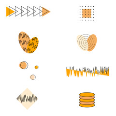 Orange graphic elements for instagram post or stories or web