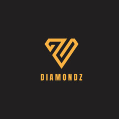 Canvas Print - logo monogram letter z diamond shape stock vector