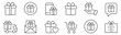 Gift thin line icons set. Gift box symbol. Present icon. Vector