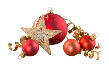 Wall Mural - beautiful christmas balls on white background