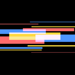 Wall Mural - Abstract Tri Colored Speed Lines with Black Background