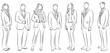 © Nico Ladewig - 7 Anwälte Anzugträger Berater Zeichnung Lineart Vektor Grafik | Lawyers Suits Consultants Drawing Lineart Vector Graphic