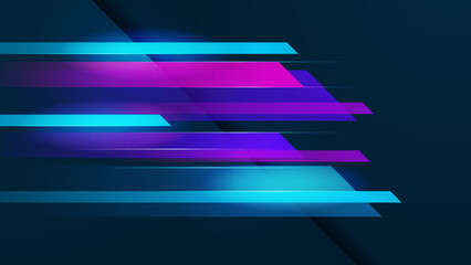 Modern digital business technology blue and purple abstract design background with speed lights, lines, stripes, dots, particles mesh and wave data lines