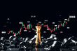 © Thapana_Studio - Close-up King Chess Board Game, Business Team Challenge Global industry winner, stock market chart indicator forex business finance investment.