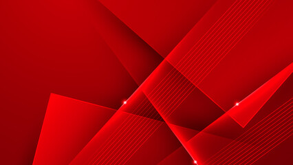 Wall Mural - Modern red abstract futuristic technology background. Abstract lines pattern technology on red gradients background. Vector abstract graphic design banner pattern presentation background web template.