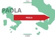 Paola: Illustration mit dem Namen der italienischen Stadt Paola