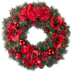 Poster - Christmas decorative wreath on background