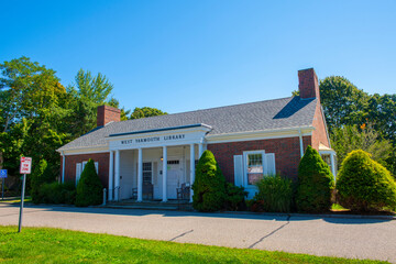 West Yarmouth Library on Main Street in village of West Yarmouth, town of Yarmouth, Massachusetts MA, USA. 