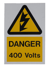 Danger 400 Volts Sign Transparent PNG