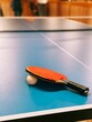 Vertical shot of the table tennis ball and racket